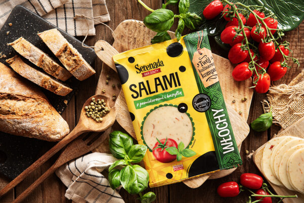 Salami z pomidorami i bazylią - Plastry (2)